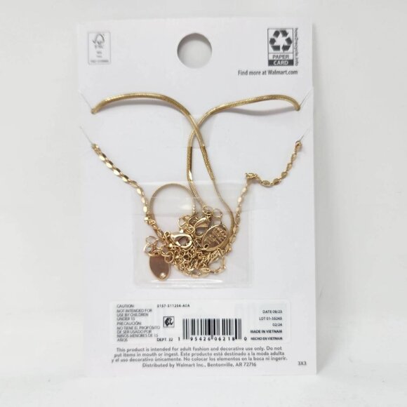 Time And Tru Libra Necklace Set - 16" & 18" Gold Tone with Extenders - Picture 5 of 7